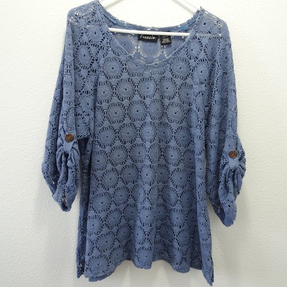 🌵 Frazzle Knit Blouse Top XL - Picture 1 of 5
